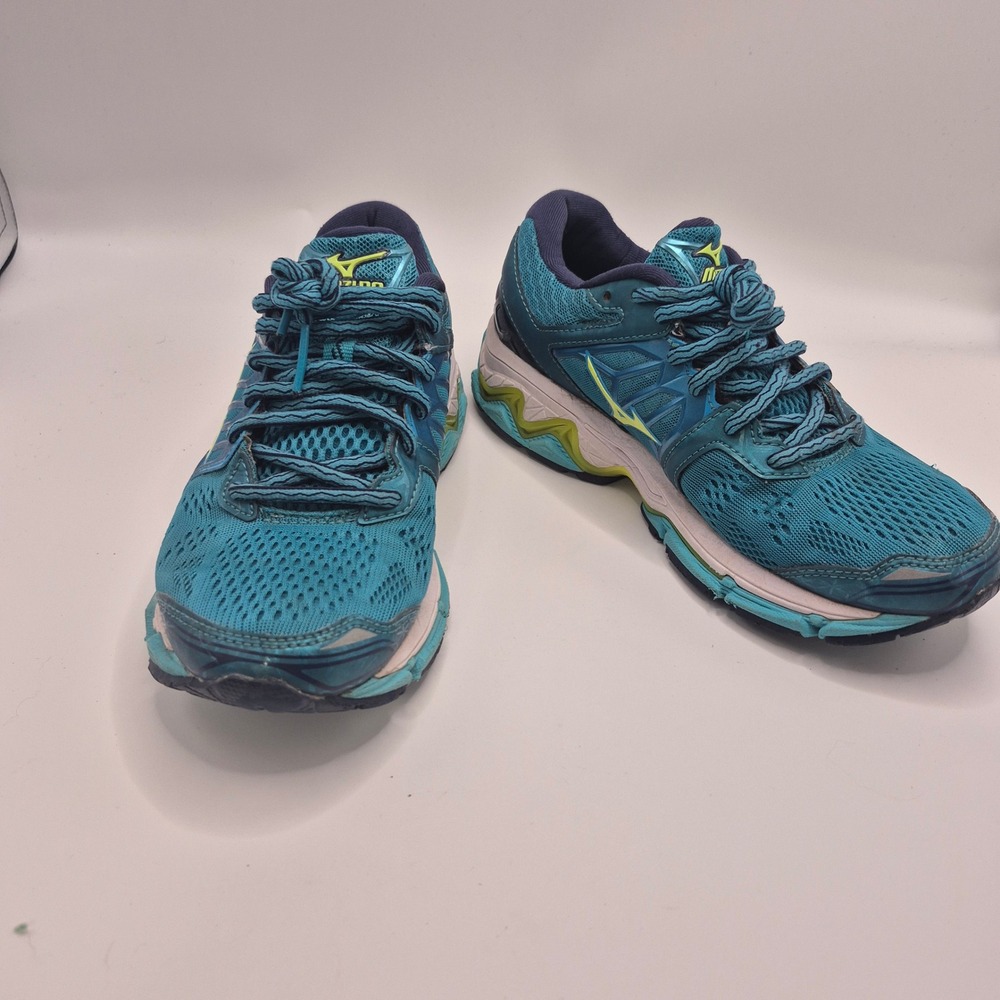 Mizuno Wave Horizon Womens Running Shoes Teal Blue J1GD172641 Size 7
